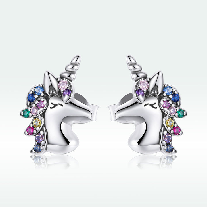925 Sterling Silver Earrings with Pavé Setting CZ, Oxidized, 1.4x0.9cm for Women
