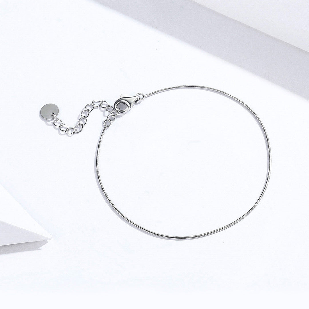 925 Sterling Silver Adjustable Platinum Plated Bracelet for Women