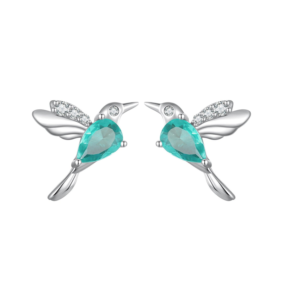 925 Sterling Silver Transparent Glass Earrings with CZ for Women
