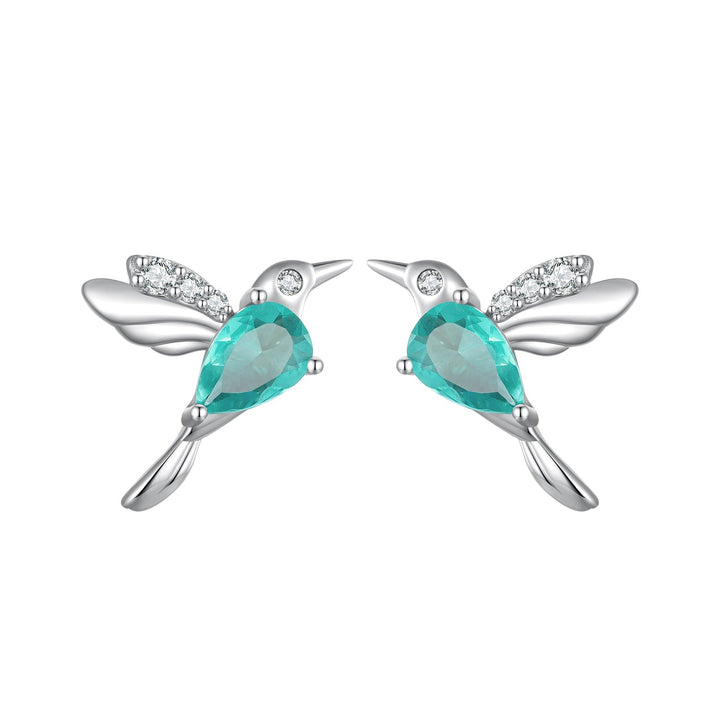925 Sterling Silver Transparent Glass Earrings with CZ for Women