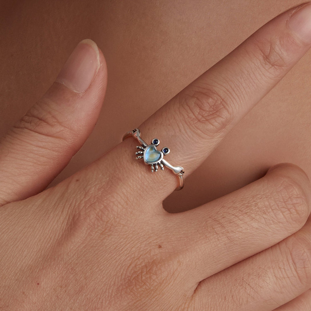 925 Sterling Silver Moonstone and Synthetic Spinel Ring for Women