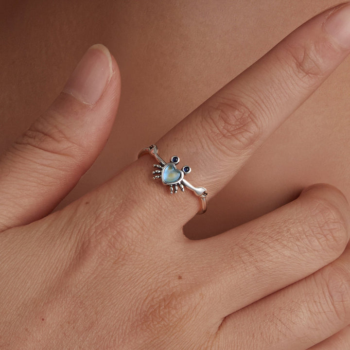 925 Sterling Silver Moonstone and Synthetic Spinel Ring for Women