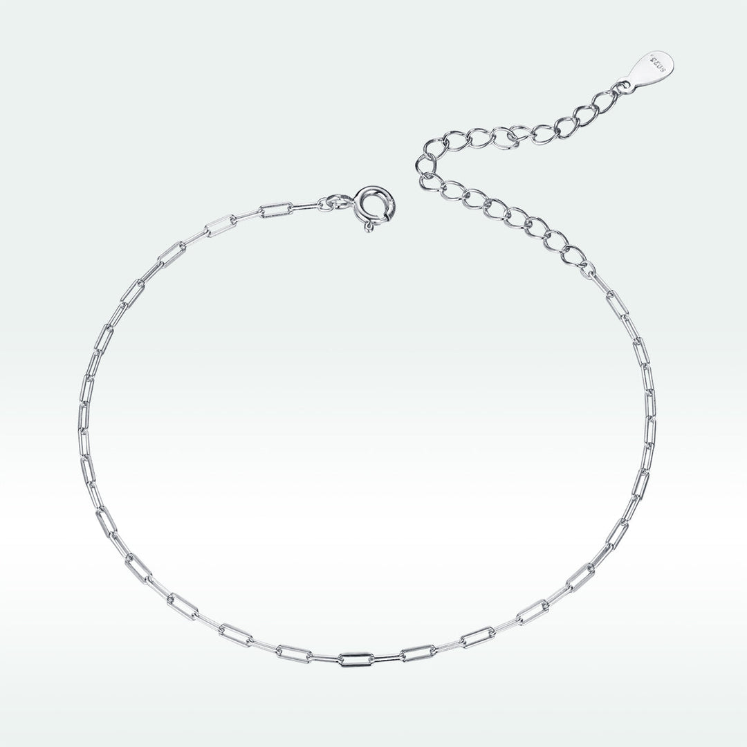 925 Sterling Silver &amp; Plated Platinum Bracelet - 17+5cm Length