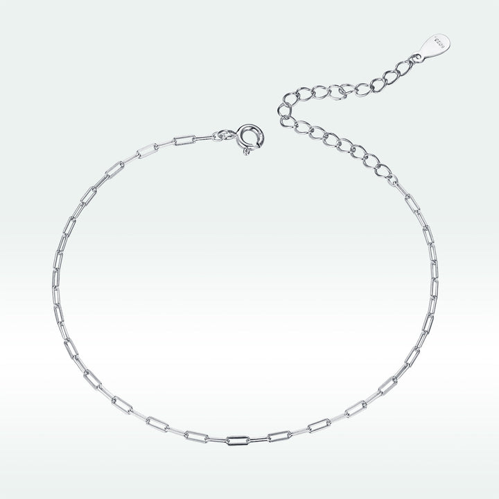 925 Sterling Silver &amp; Plated Platinum Bracelet - 17+5cm Length