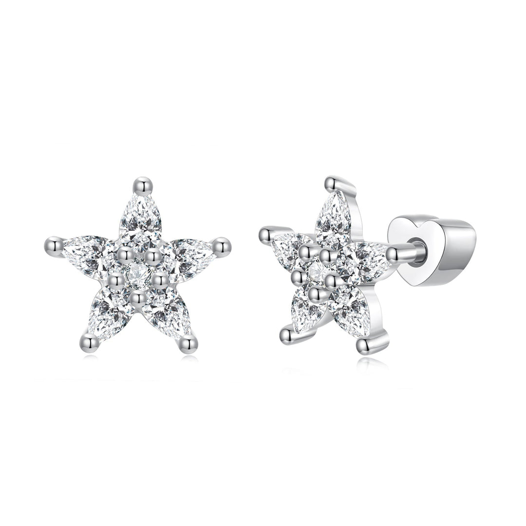 925 Sterling Silver Earrings with Pavé CZ Setting
