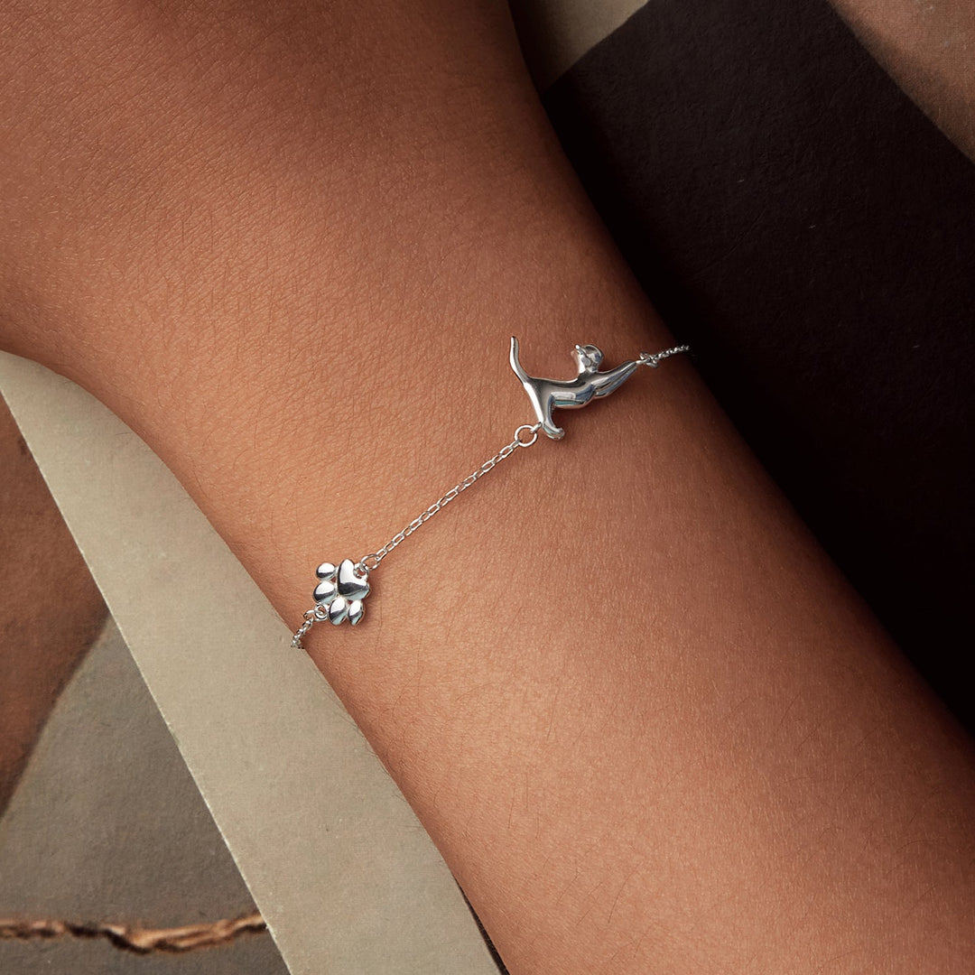 925 Sterling Silver &amp; Plated White Gold Adjustable Bracelet for Women