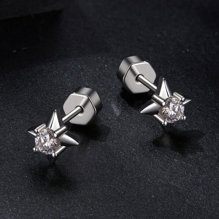 925 Sterling Silver 0.1 Carat Moissanite Earrings for Women