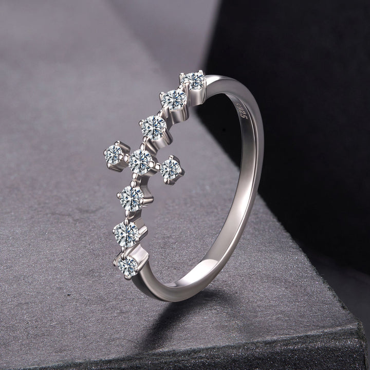 925 Sterling Silver Moissanite 0.15-0.20 Carat Ring for Women, Size 6