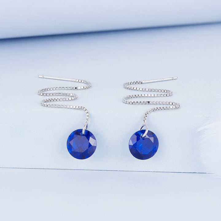925 Sterling Silver Earrings with 0.8cm Main Stone and CZ for Women