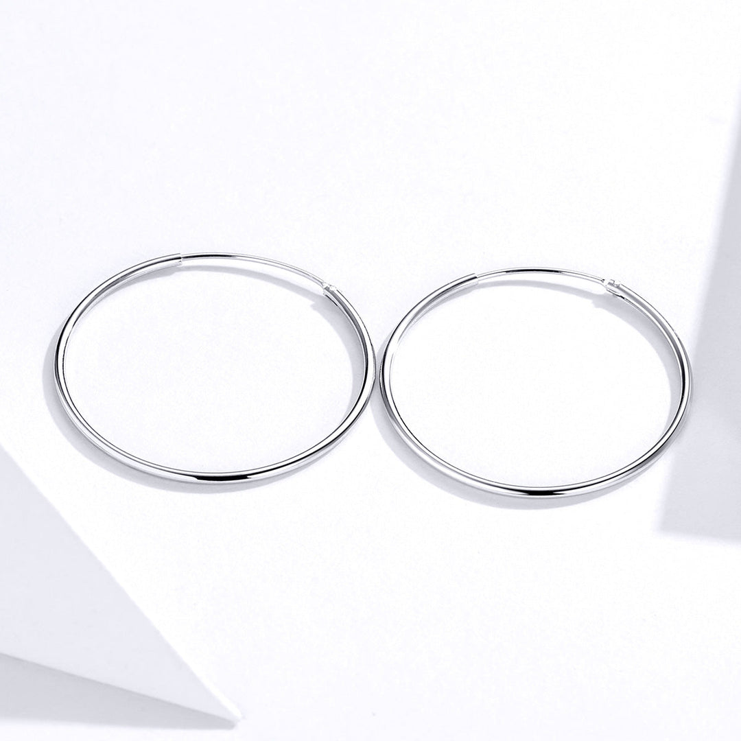 925 Sterling Silver Plated Platinum Earrings 3cm for Women