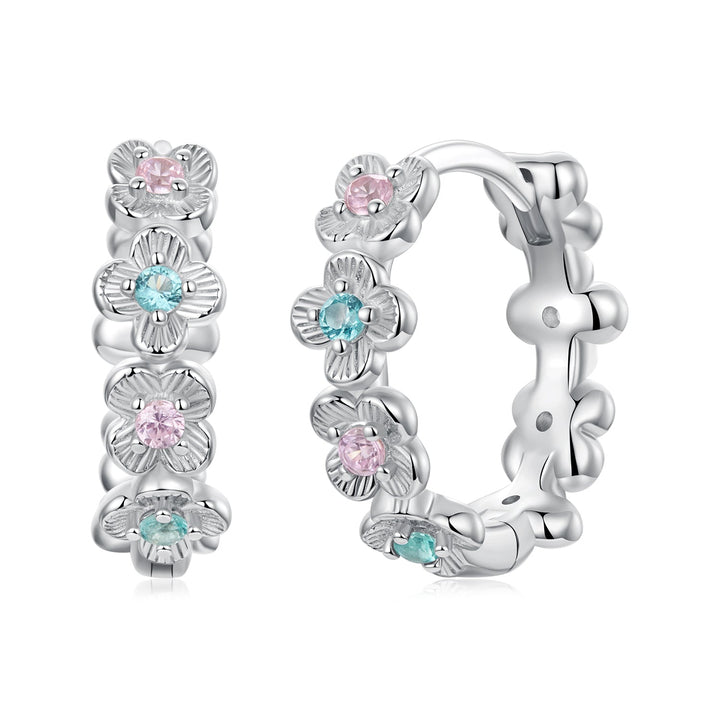 925 Sterling Silver Earrings with CZ and White Gold Plating