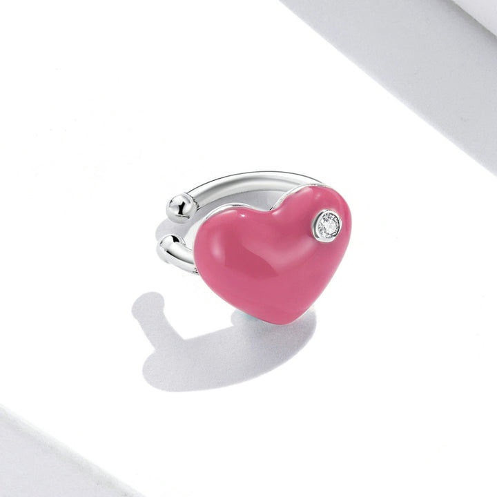 925 Sterling Silver Earrings with Pavé CZ &amp; Enamel, 1.0*1.3cm, for Women