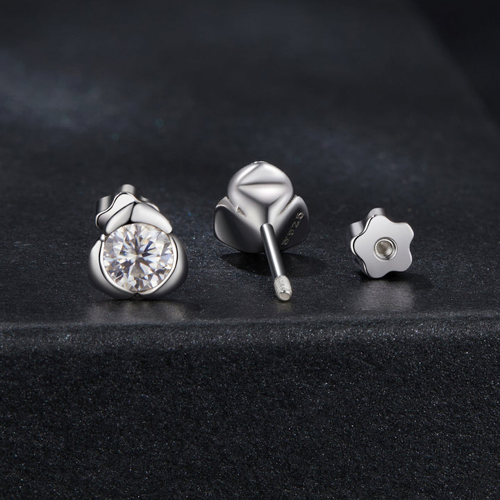 925 Sterling Silver 0.3 Carat Moissanite Earrings for Women