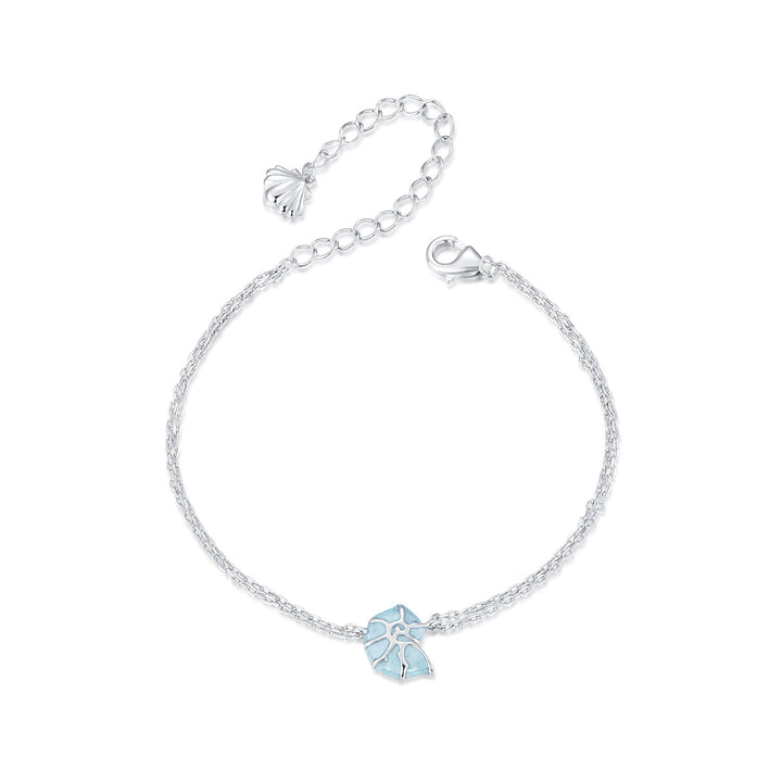 925 Sterling Silver White Gold Plated Bracelet with Enamel Process