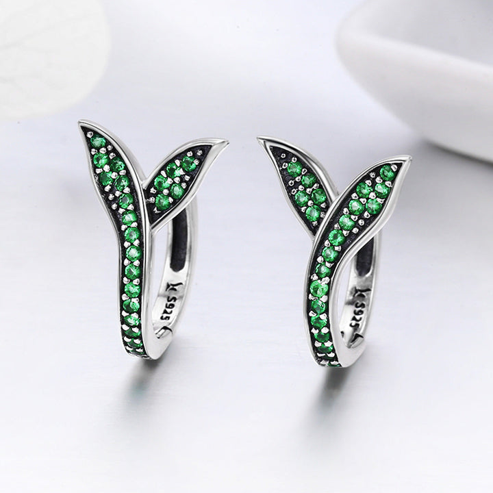 925 Sterling Silver Earrings with Pavé Setting CZ 1.5*1cm for Women