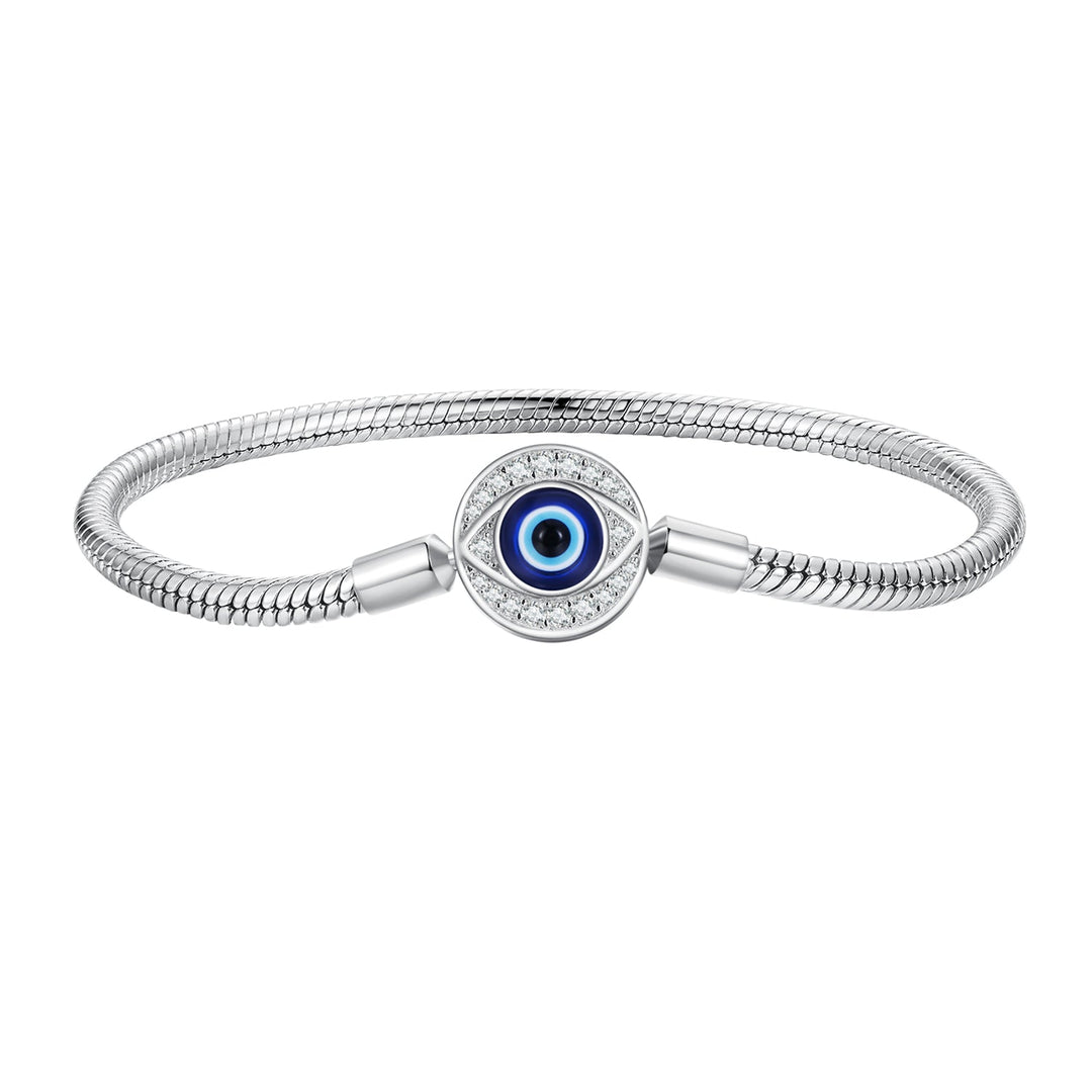 925 Sterling Silver Bracelet with CZ &amp; Resin, Size 17.0
