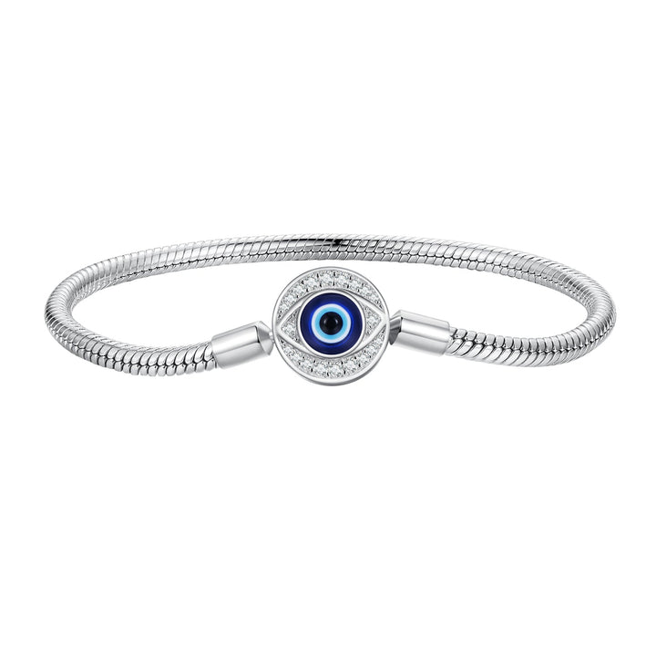 925 Sterling Silver Bracelet with CZ &amp; Resin, Size 17.0