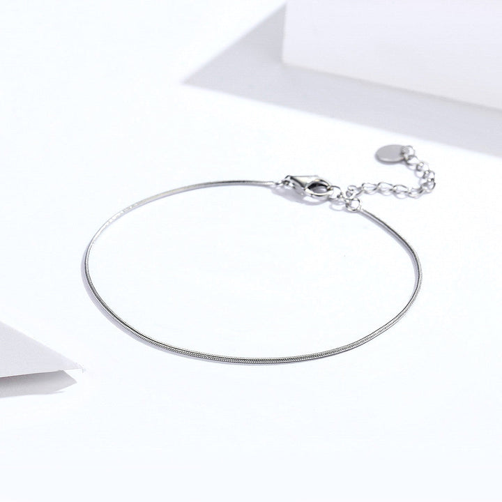 925 Sterling Silver Adjustable Platinum Plated Bracelet for Women