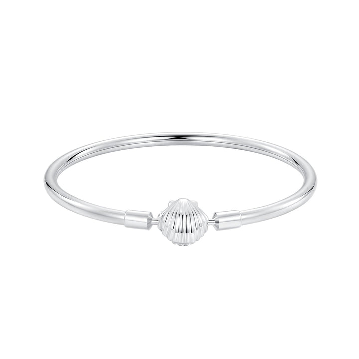 925 Sterling Silver White Gold Plated Bracelet 17.0 cm Inner Diameter 55mm for Women