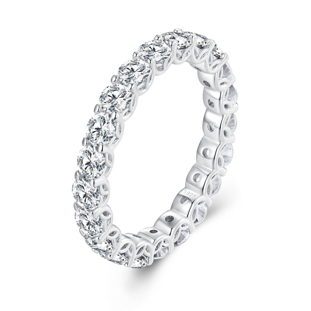 925 Sterling Silver 3mm Moissanite Ring for Women Size 6