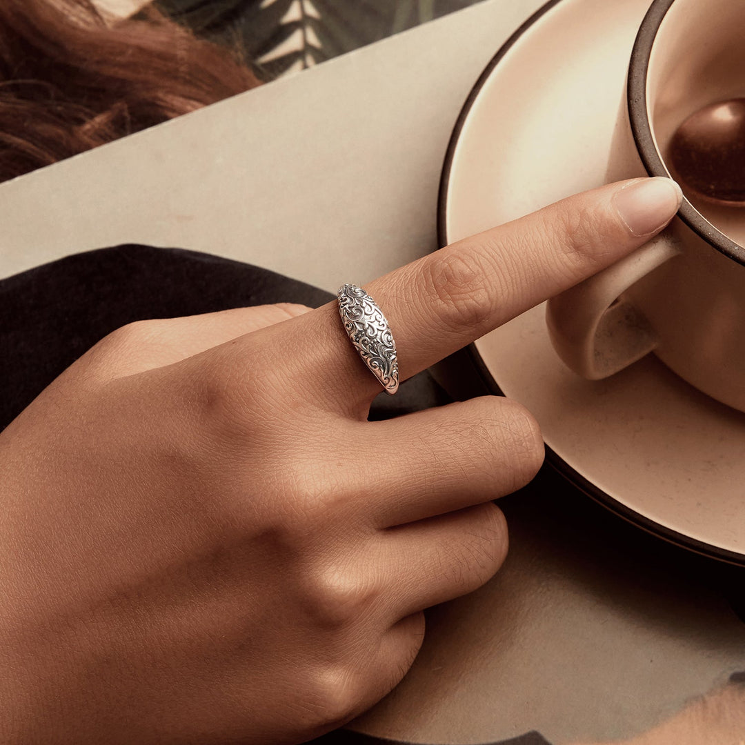 925 Sterling Silver &amp; Oxidized Silver Rings for Men