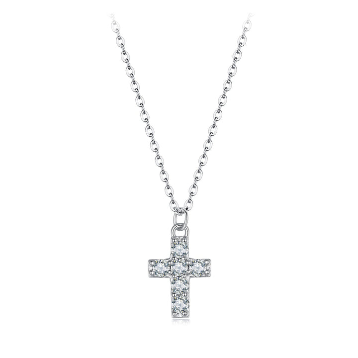 925 Sterling Silver Moissanite Pendant Necklace 40+5cm for Women