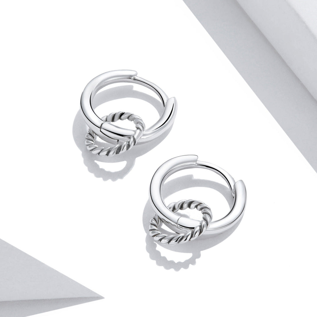 925 Sterling Silver &amp; Oxidized Silver Earrings for Women