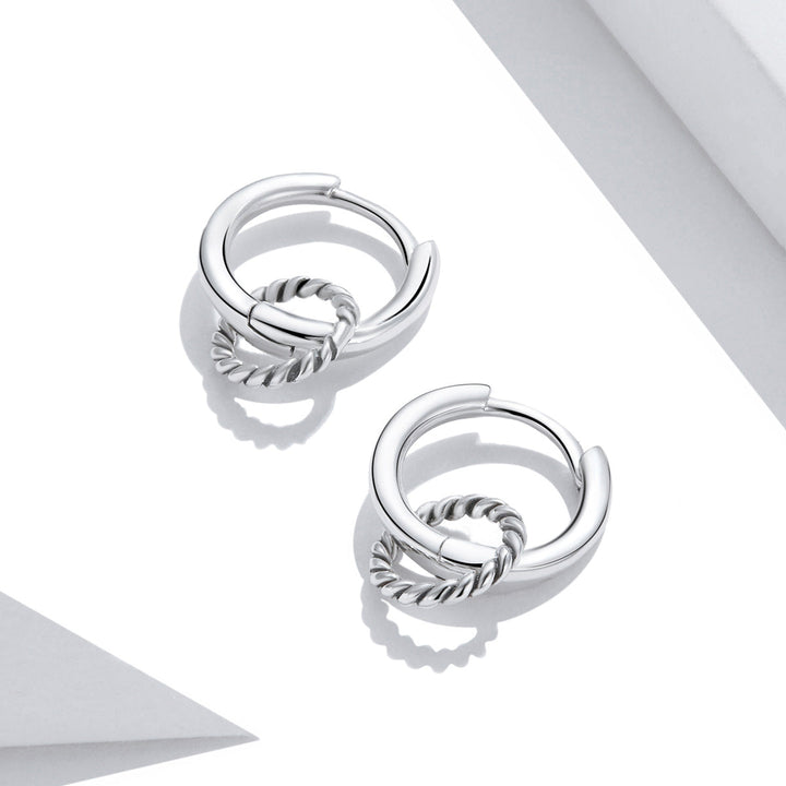 925 Sterling Silver &amp; Oxidized Silver Earrings for Women