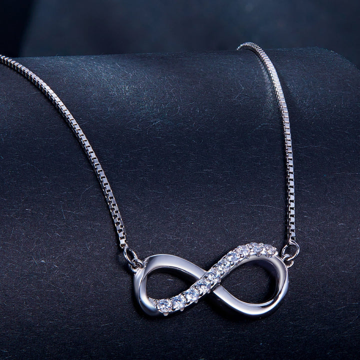 925 Sterling Silver Moissanite 1.5mm Necklace 400+50mm for Women
