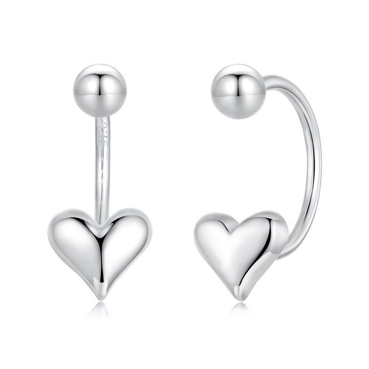 925 Sterling Silver Earrings with White Gold Plating, 1.3x0.58cm for Women