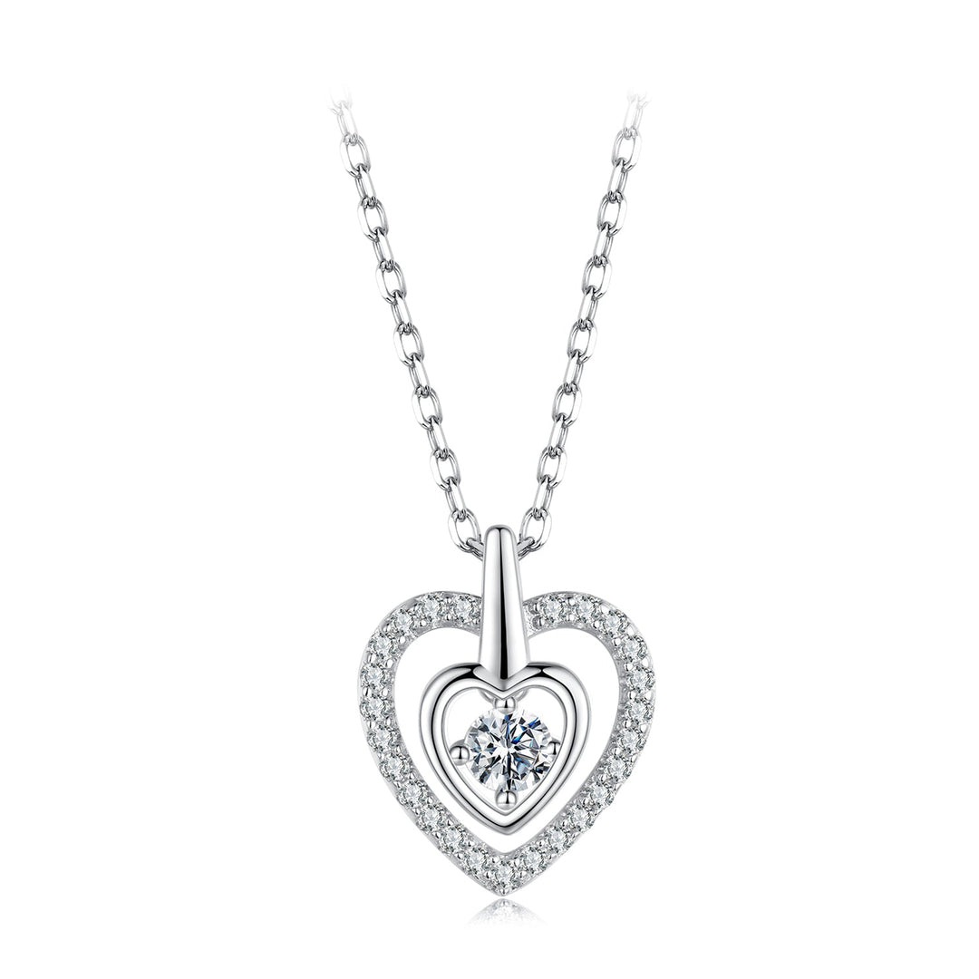925 Sterling Silver White Gold Plated Moissanite 40+5cm Pavé CZ Necklace for Women