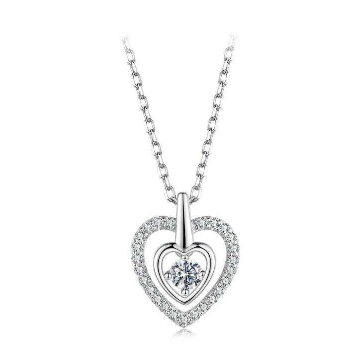 925 Sterling Silver White Gold Plated Moissanite 40+5cm Pavé CZ Necklace for Women