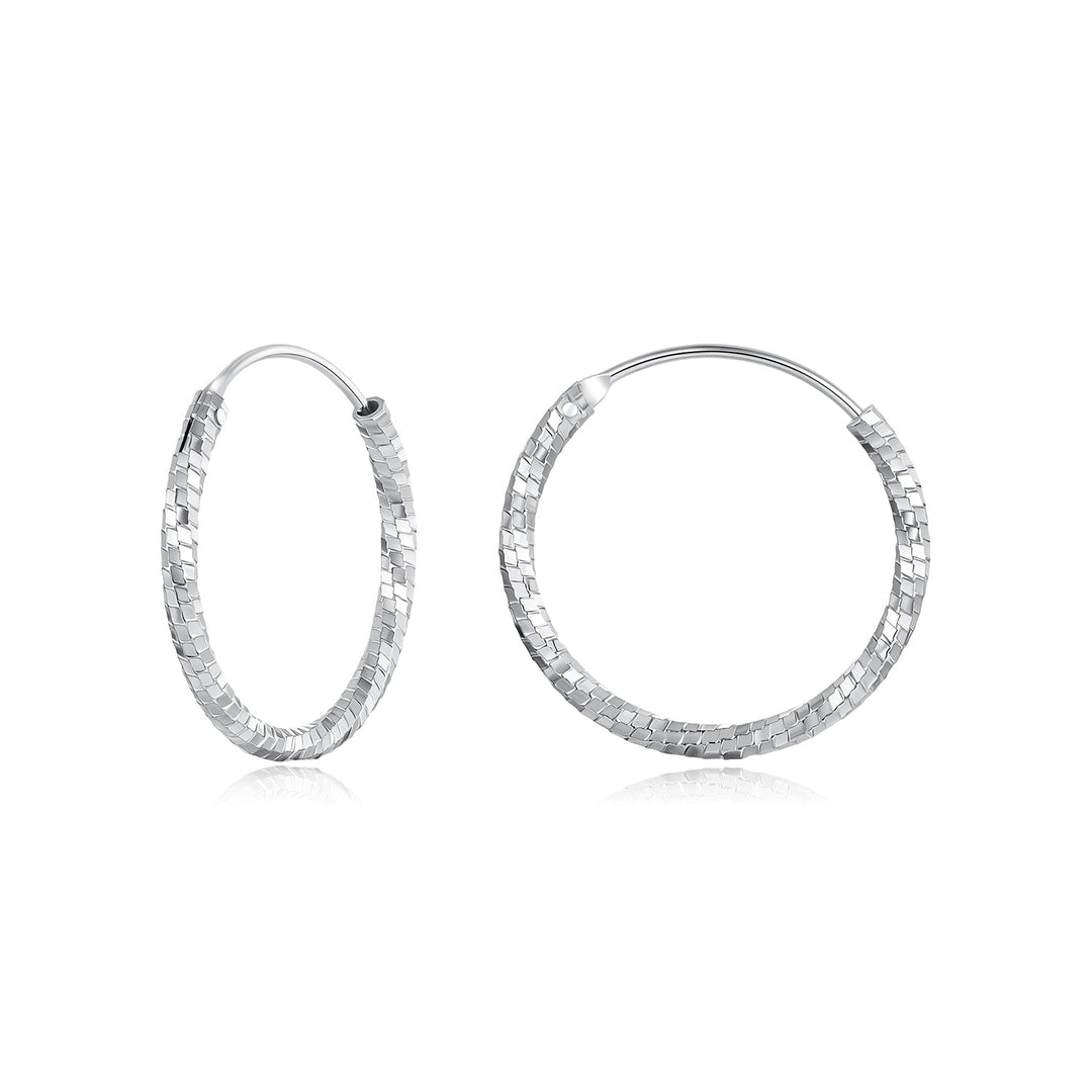 925 Sterling Silver Earrings for Women - White Gold Plated, 2.6*0.2 cm, Style L