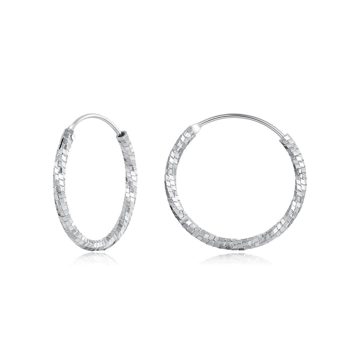 925 Sterling Silver Earrings for Women - White Gold Plated, 2.6*0.2 cm, Style L