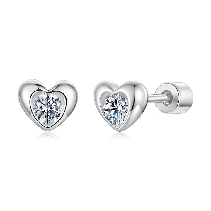 925 Sterling Silver Moissanite Earrings 0.5cm for Women