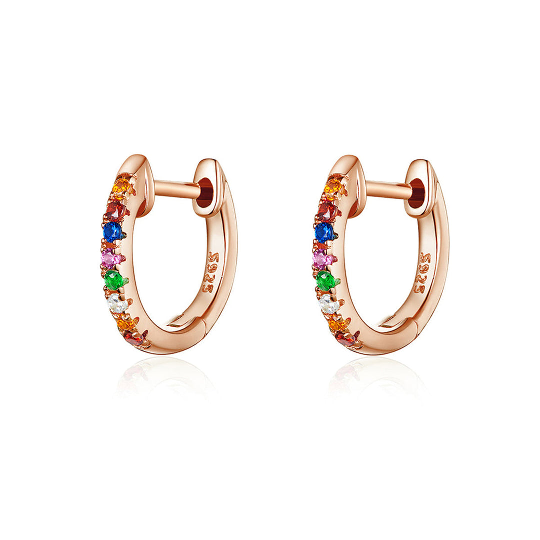 S925 Sterling Silver Earrings with CZ Pave Setting