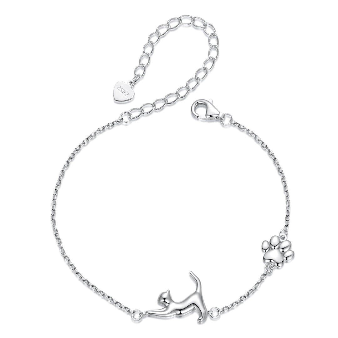 925 Sterling Silver &amp; Plated White Gold Adjustable Bracelet for Women