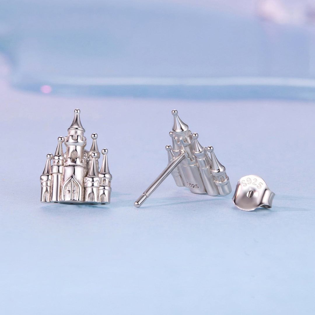 925 Sterling Silver Plated White Gold Earrings for Women, Size 1.3*1.0cm