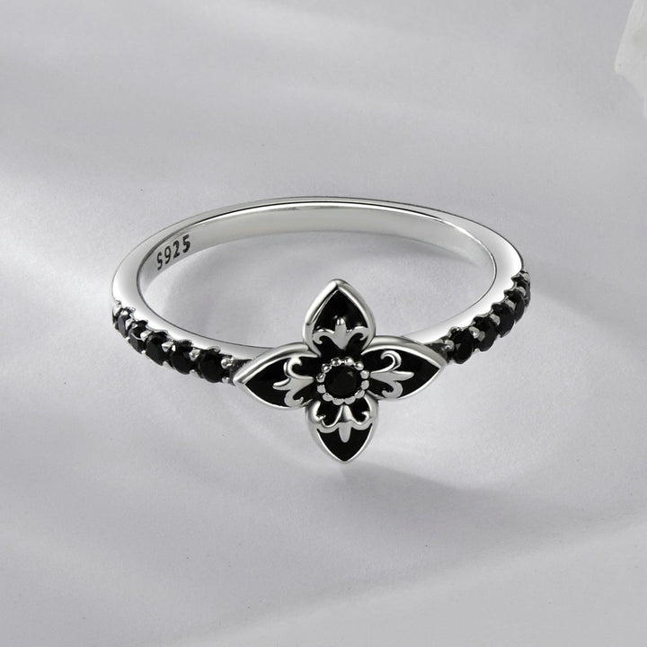 925 Sterling Silver Enamel 0.9x1.0cm Pendant Rings for Women