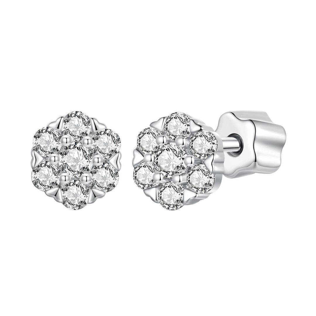 925 Sterling Silver Moissanite 0.15ct/0.027ct Earrings for Women