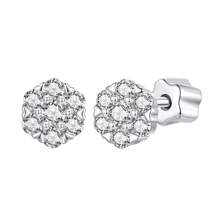 925 Sterling Silver Moissanite 0.15ct/0.027ct Earrings for Women