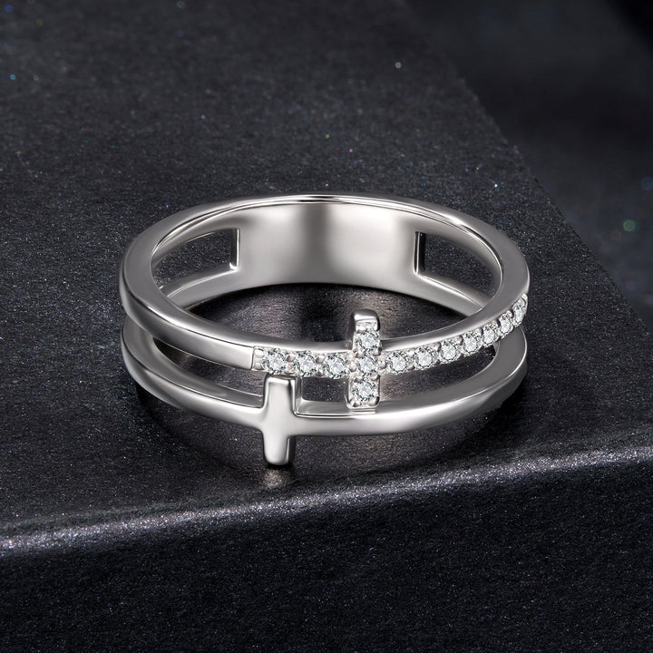 925 Sterling Silver Moissanite Engagement Ring for Women Size 6