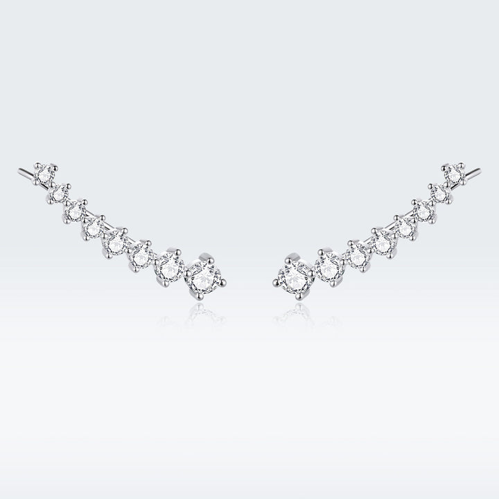 925 Sterling Silver Earrings with Pavé Setting CZ - 2.9*0.7cm