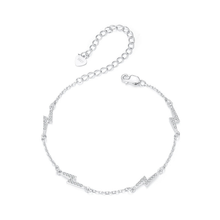 925 Sterling Silver Pave Setting CZ Bracelet with White Gold Plating
