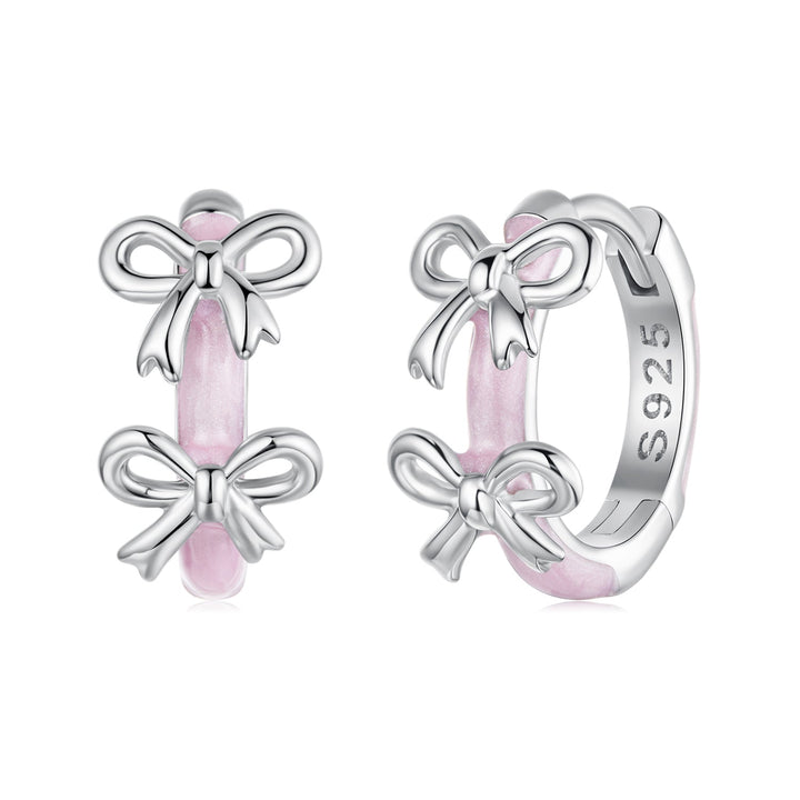 925 Sterling Silver Enamel White Gold Plated Earrings for Women