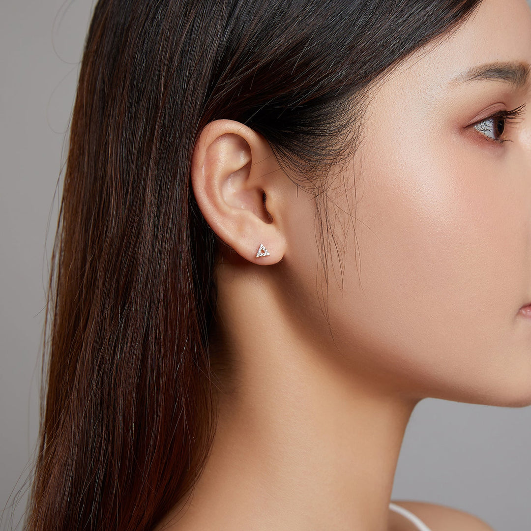 925 Sterling Silver &amp; Plated Gold CZ Earrings for Women
