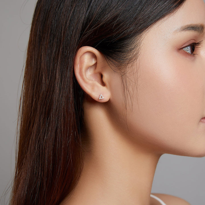 925 Sterling Silver &amp; Plated Gold CZ Earrings for Women