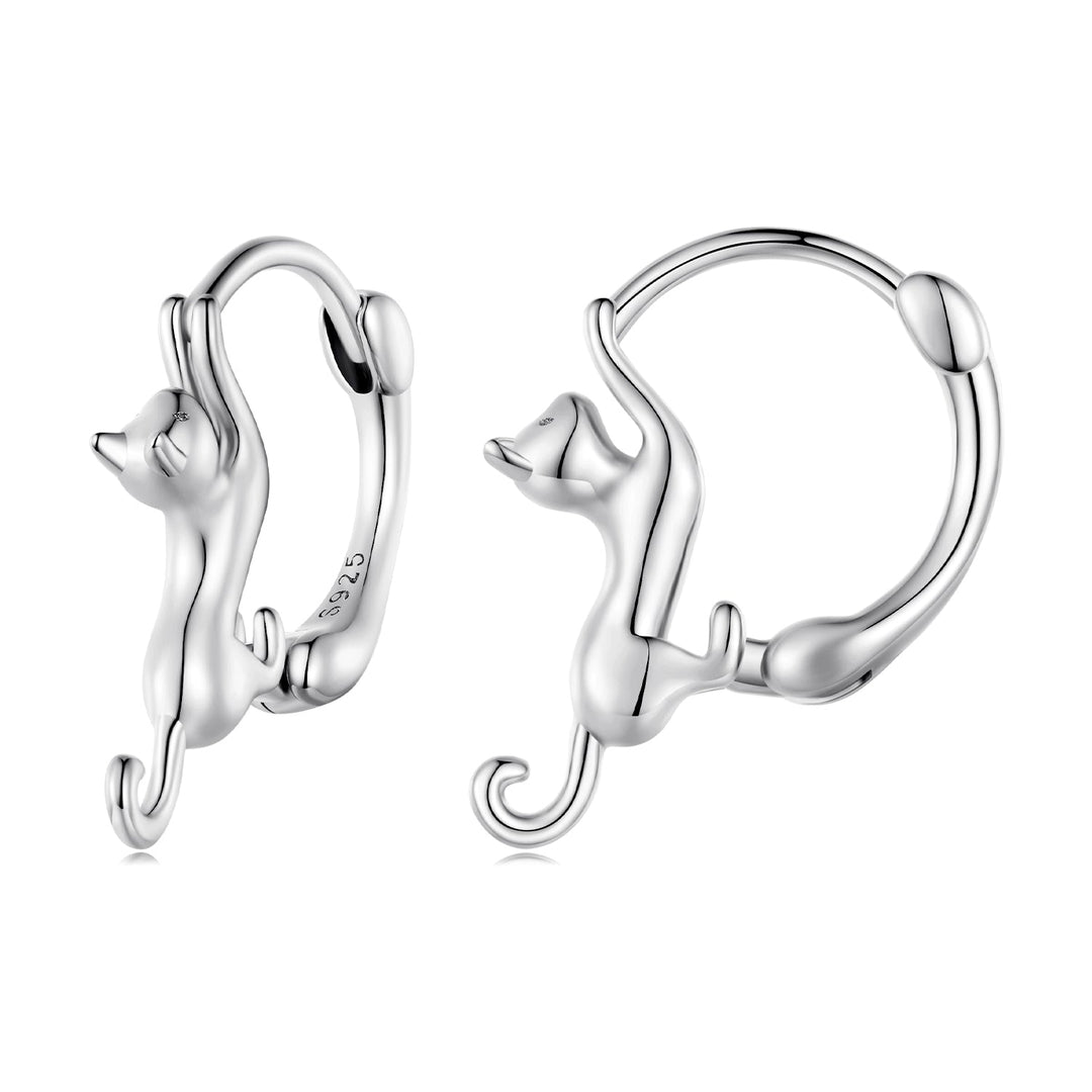 925 Sterling Silver Plated Gold Earrings Size 1.8cm for Women