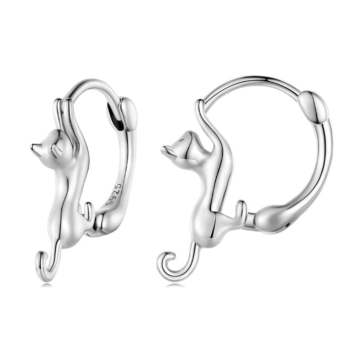 925 Sterling Silver Plated Gold Earrings Size 1.8cm for Women