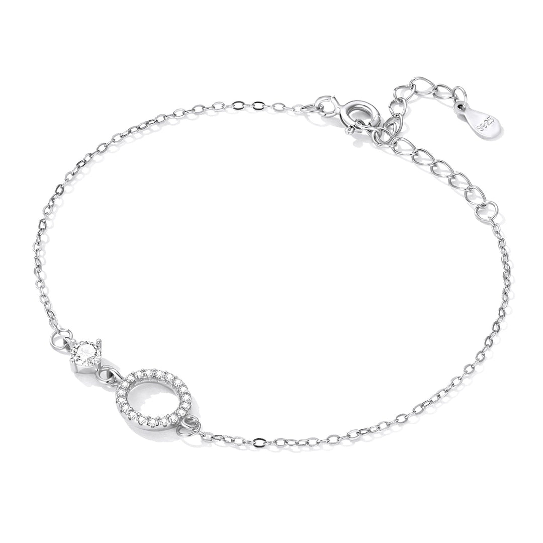 925 Sterling Silver Adjustable Bracelet with Pavé Set CZ for Women